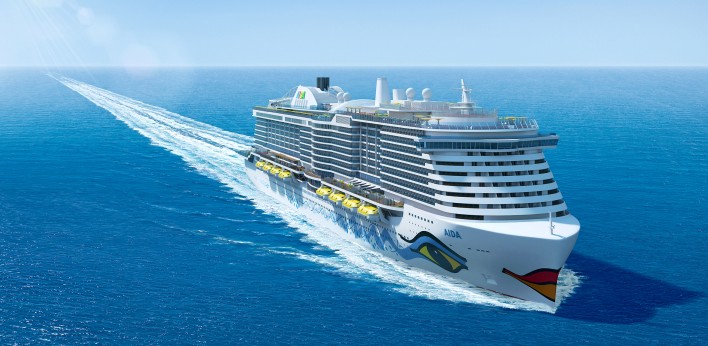 Cruise ship at sea